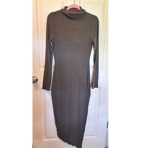 Elegant Gray Turtleneck Dress